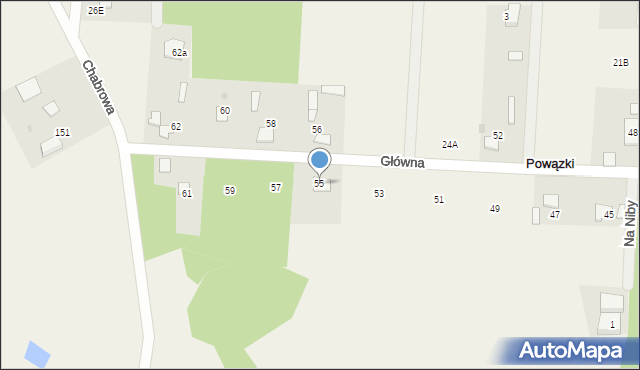 Powązki, Główna, 55, mapa Powązki