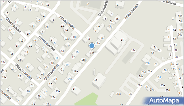 Poznań, Głuchowska, 13a, mapa Poznania