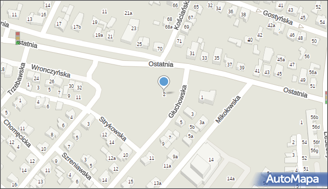 Poznań, Głuchowska, 2, mapa Poznania