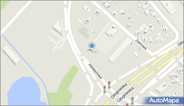Poznań, Głogowska, 288c, mapa Poznania