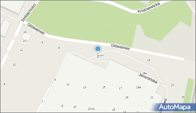 Poznań, Główieniec, 12, mapa Poznania