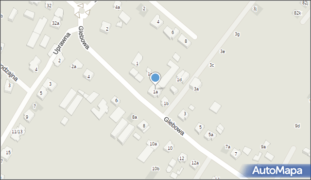 Poznań, Glebowa, 1a, mapa Poznania