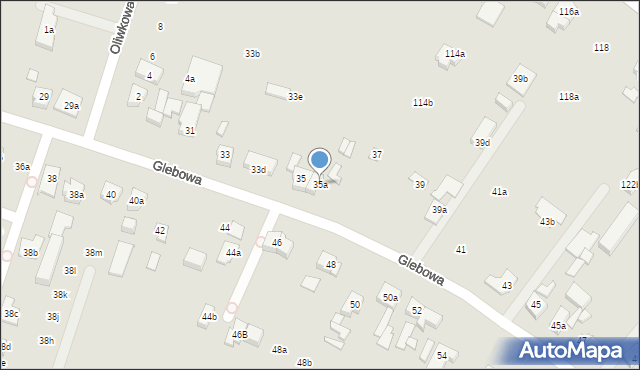 Poznań, Glebowa, 35a, mapa Poznania