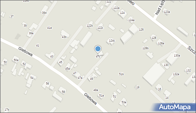 Poznań, Glebowa, 47c, mapa Poznania