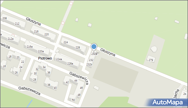 Poznań, Głuszyna, 232a, mapa Poznania