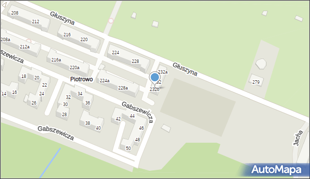 Poznań, Głuszyna, 232b, mapa Poznania