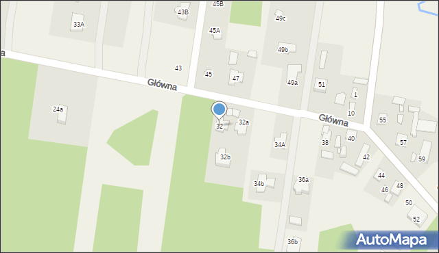 Prace Duże, Główna, 32, mapa Prace Duże