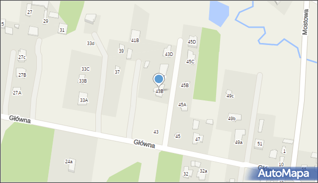 Prace Duże, Główna, 43B, mapa Prace Duże