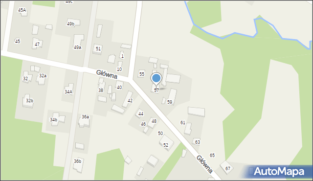 Prace Duże, Główna, 57, mapa Prace Duże