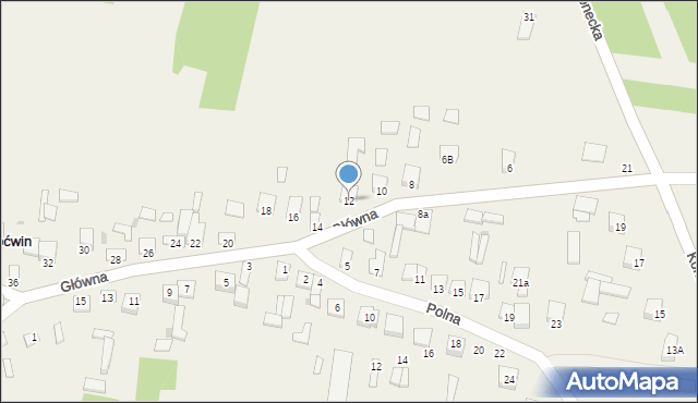 Proćwin, Główna, 12, mapa Proćwin