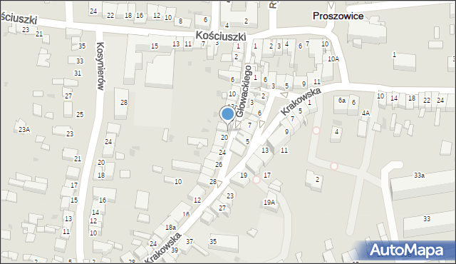 Proszowice, Głowackiego Bartosza, 32, mapa Proszowice