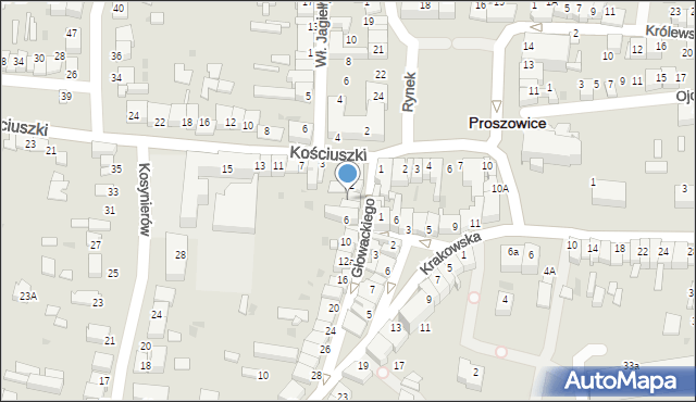 Proszowice, Głowackiego Bartosza, 4, mapa Proszowice