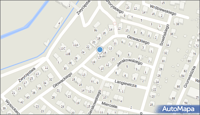 Prudnik, Głowackiego Bartosza, 17, mapa Prudnik