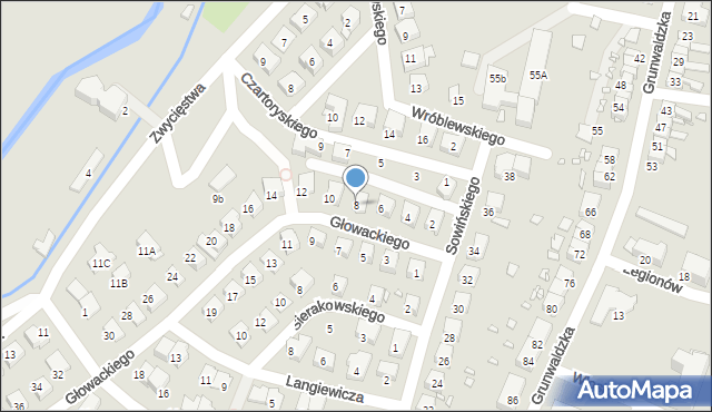 Prudnik, Głowackiego Bartosza, 8, mapa Prudnik