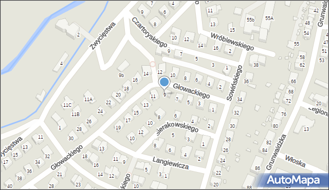 Prudnik, Głowackiego Bartosza, 9, mapa Prudnik