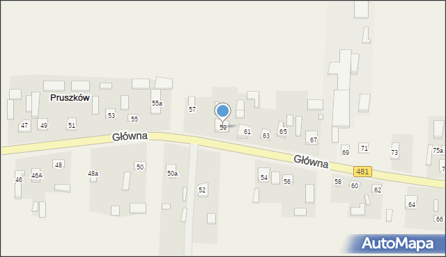 Pruszków, Główna, 59, mapa Pruszków