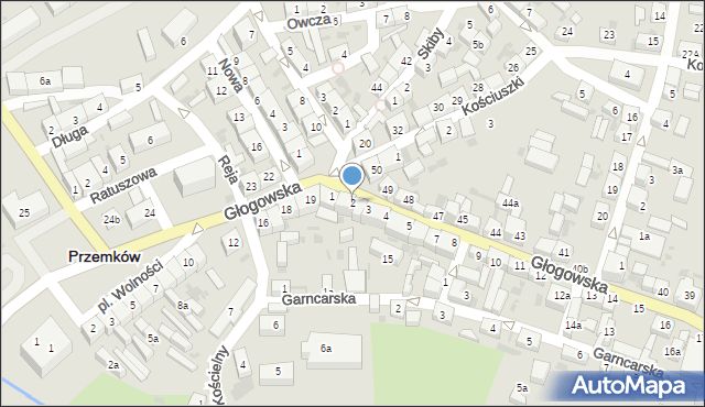 Przemków, Głogowska, 2, mapa Przemków
