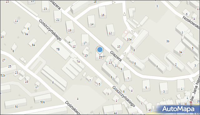 Przemyśl, Glazera Jakuba, bp., 15, mapa Przemyśla