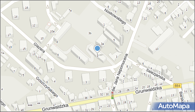 Przemyśl, Glazera Jakuba, bp., 2, mapa Przemyśla