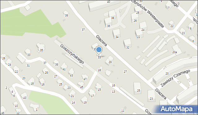 Przemyśl, Glazera Jakuba, bp., 33, mapa Przemyśla