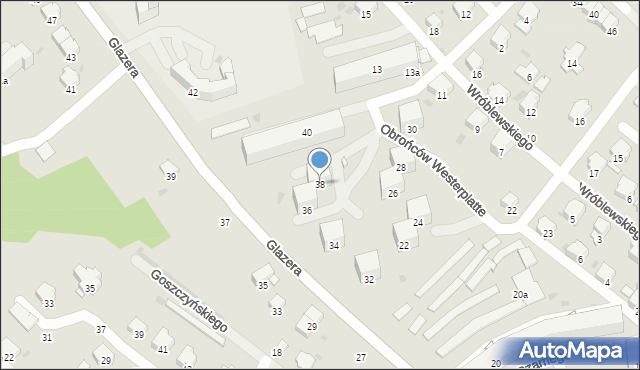 Przemyśl, Glazera Jakuba, bp., 38, mapa Przemyśla