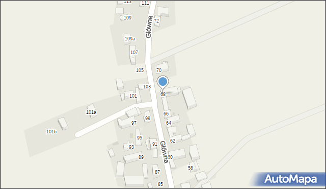 Przyłęk, Główna, 68, mapa Przyłęk