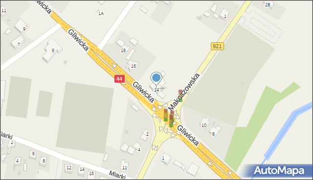 Przyszowice, Gliwicka, 14, mapa Przyszowice