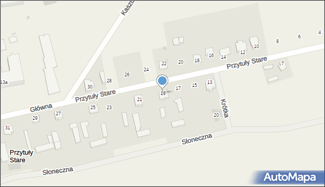 Przytuły Stare, Główna, 19, mapa Przytuły Stare