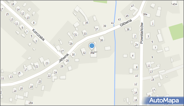 Psary, Główna, 36a, mapa Psary