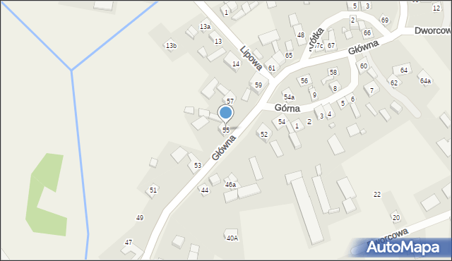 Psary, Główna, 55, mapa Psary