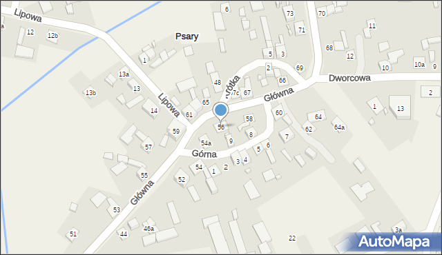 Psary, Główna, 56, mapa Psary