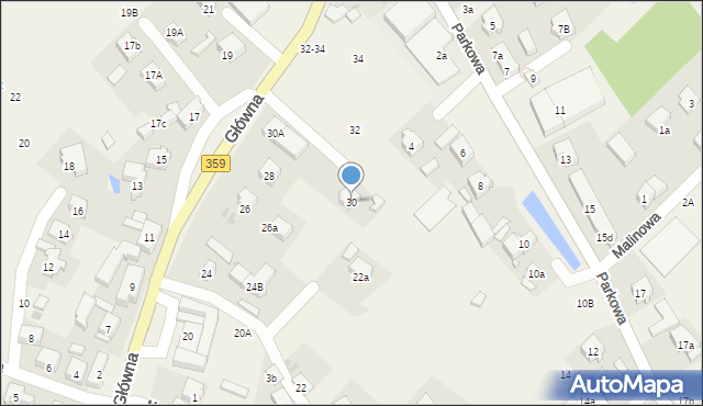 Psary, Główna, 30, mapa Psary