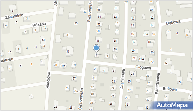 Puck, Głogowa, 1, mapa Puck