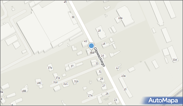Pyrzyce, Głowackiego Bartosza, 39A, mapa Pyrzyce