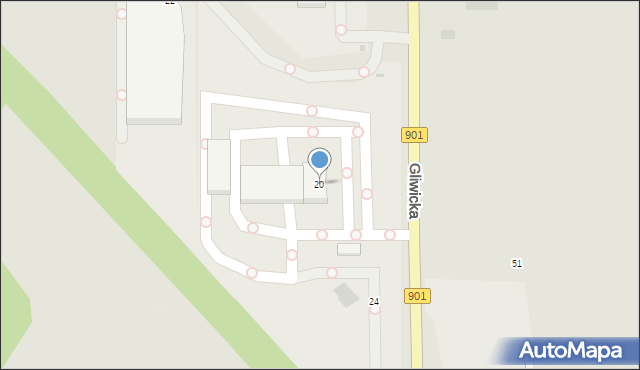 Pyskowice, Gliwicka, 20, mapa Pyskowice