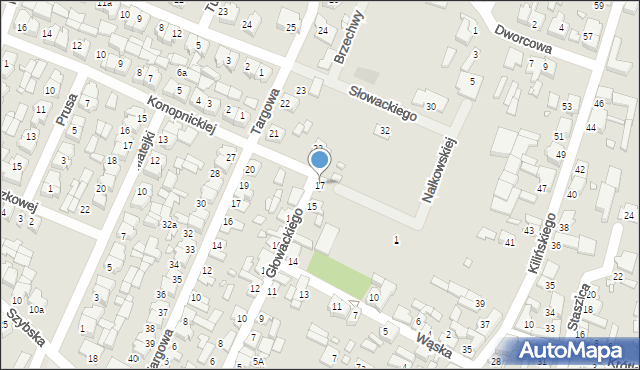 Pyzdry, Głowackiego, 17, mapa Pyzdry