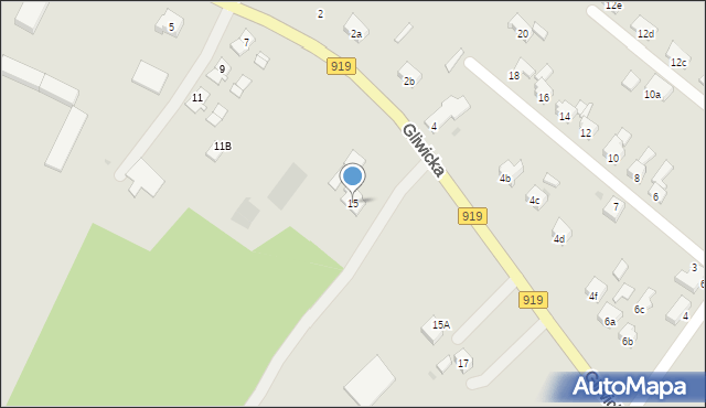 Racibórz, Gliwicka, 15, mapa Racibórz