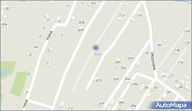 Radlin, Głożyńska, 271c, mapa Radlin