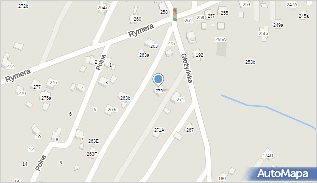 Radlin, Głożyńska, 273, mapa Radlin