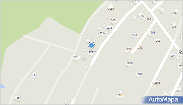 Radlin, Głożyńska, 303g, mapa Radlin