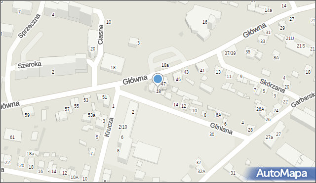 Radom, Gliniana, 18, mapa Radomia