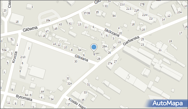 Radom, Gliniana, 4, mapa Radomia