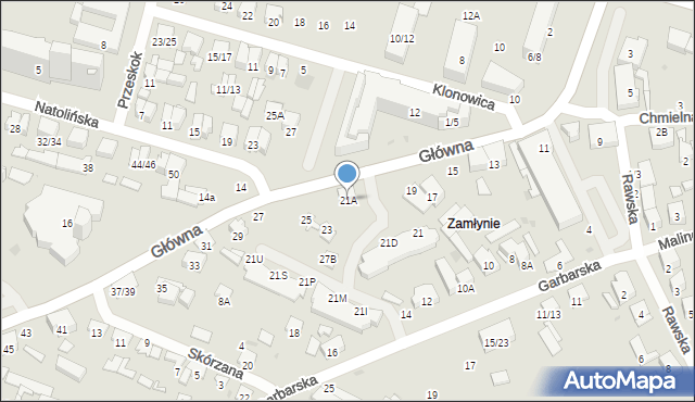 Radom, Główna, 21A, mapa Radomia