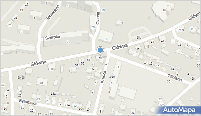 Radom, Główna, 51, mapa Radomia