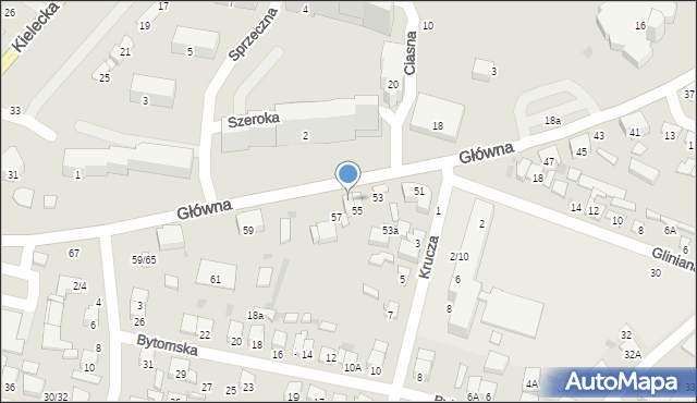 Radom, Główna, 55A, mapa Radomia