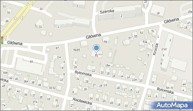 Radom, Główna, 61, mapa Radomia
