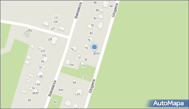 Radom, Glogiera Macieja, 37, mapa Radomia