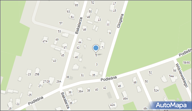 Radom, Glogiera Macieja, 5, mapa Radomia