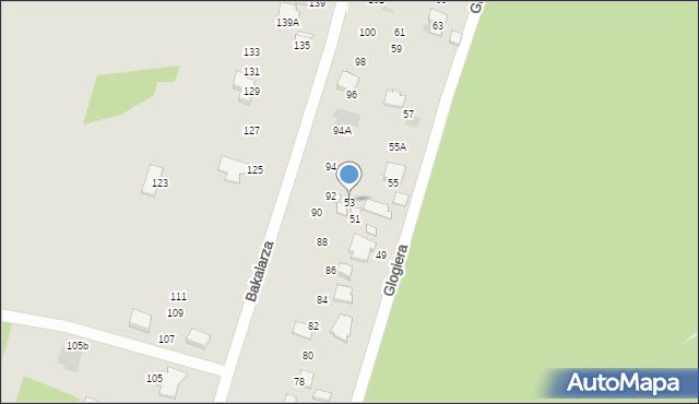 Radom, Glogiera Macieja, 53, mapa Radomia