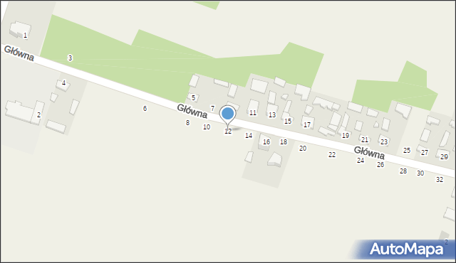 Radomice, Główna, 12, mapa Radomice